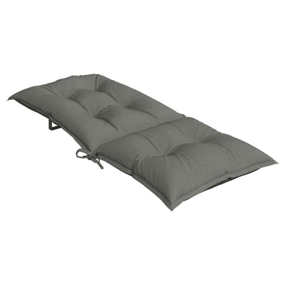 vidaXL Hochlehner-Auflagen 2 Stk. Melange Dunkelgrau 120x50x7cm Stoff