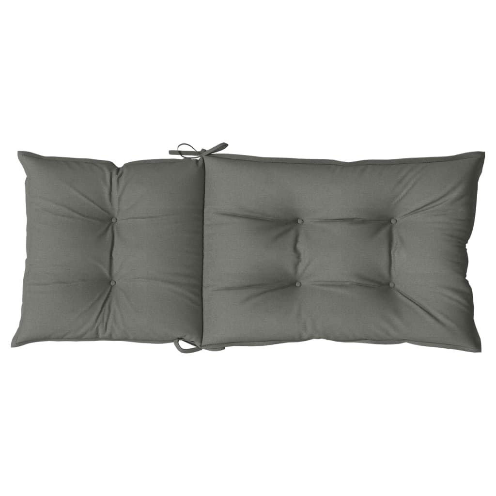 vidaXL Hochlehner-Auflagen 2 Stk. Melange Dunkelgrau 120x50x7cm Stoff
