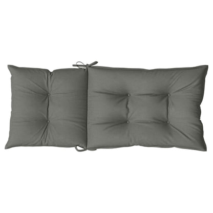 vidaXL Hochlehner-Auflagen 2 Stk. Melange Dunkelgrau 120x50x7cm Stoff