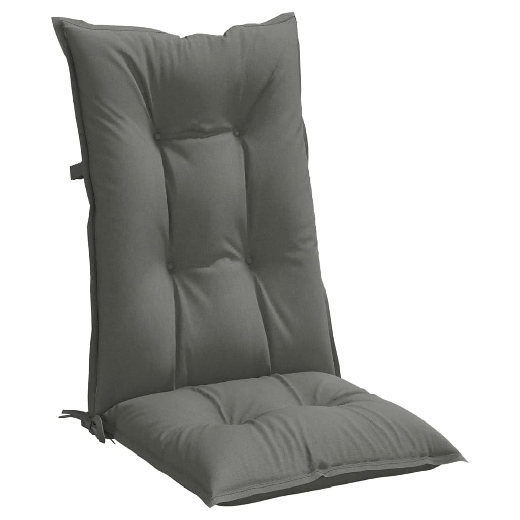 vidaXL Hochlehner-Auflagen 6 Stk. Melange Dunkelgrau 120x50x7 cm Stoff