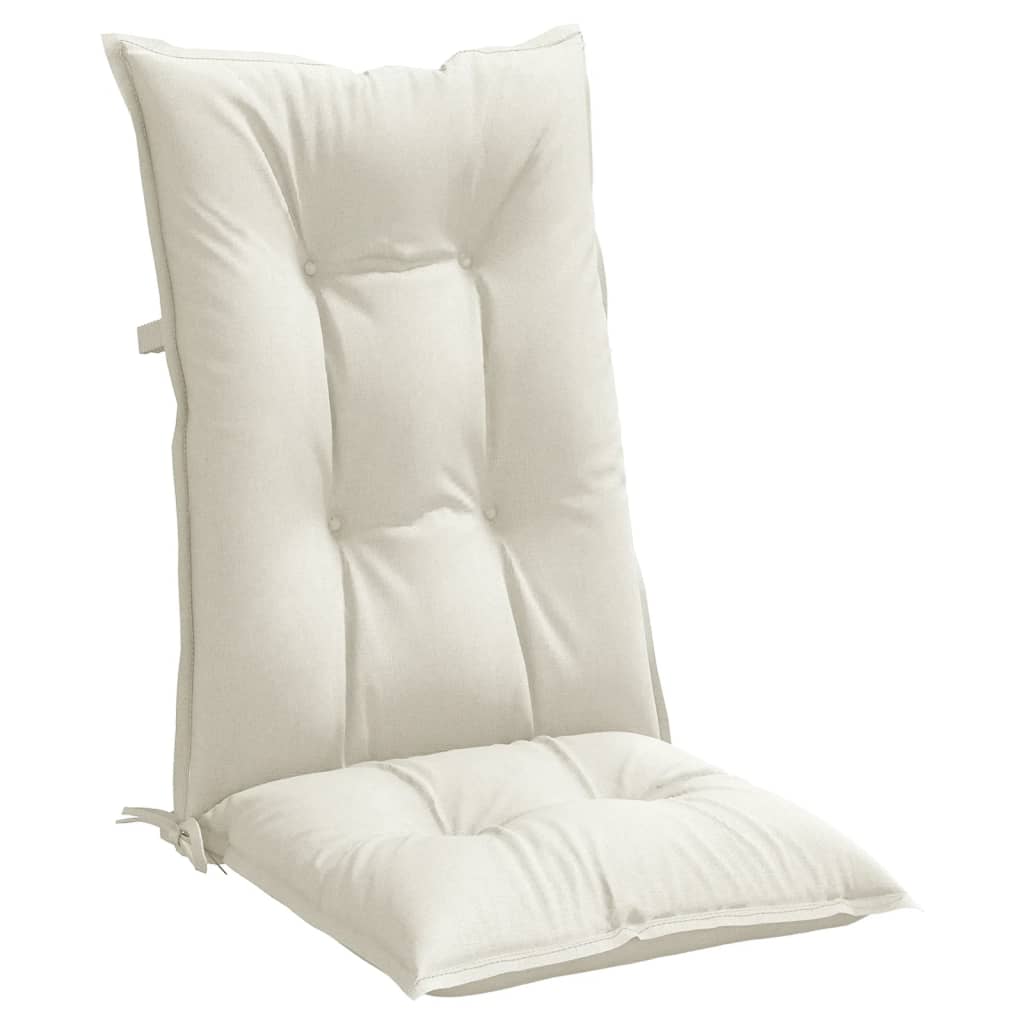vidaXL Hochlehner-Auflagen 2 Stk. Melange Creme 120x50x7 cm Stoff