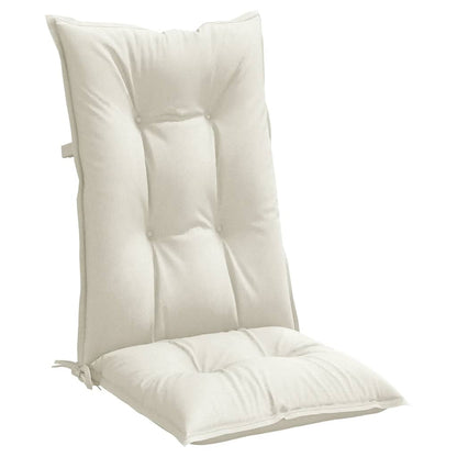 vidaXL Hochlehner-Auflagen 2 Stk. Melange Creme 120x50x7 cm Stoff