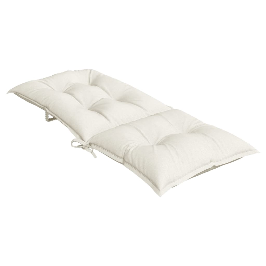 vidaXL Hochlehner-Auflagen 2 Stk. Melange Creme 120x50x7 cm Stoff
