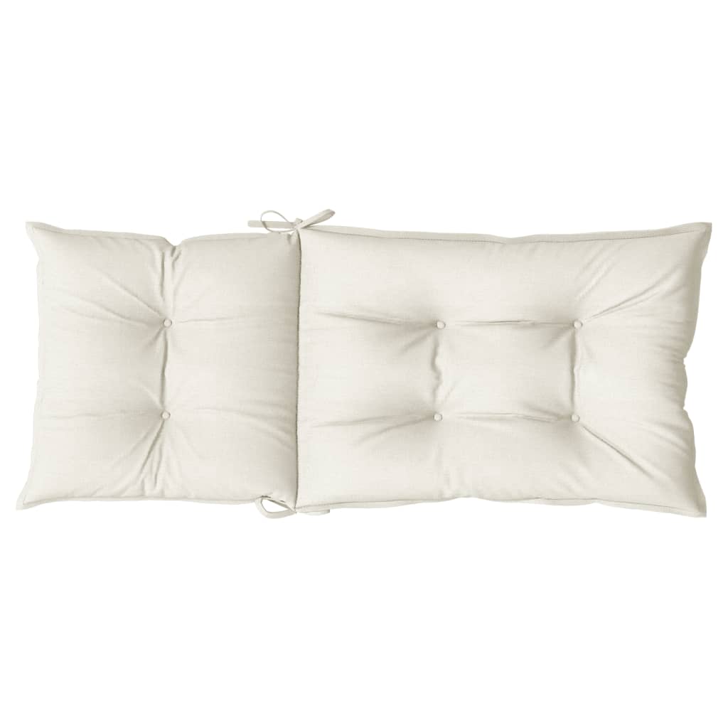 vidaXL Hochlehner-Auflagen 2 Stk. Melange Creme 120x50x7 cm Stoff