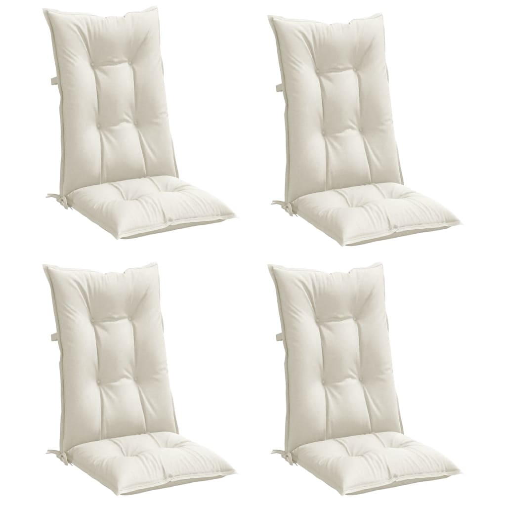 vidaXL Hochlehner-Auflagen 4 Stk. Melange Creme 120x50x7 cm Stoff