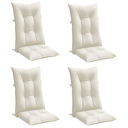vidaXL Hochlehner-Auflagen 4 Stk. Melange Creme 120x50x7 cm Stoff