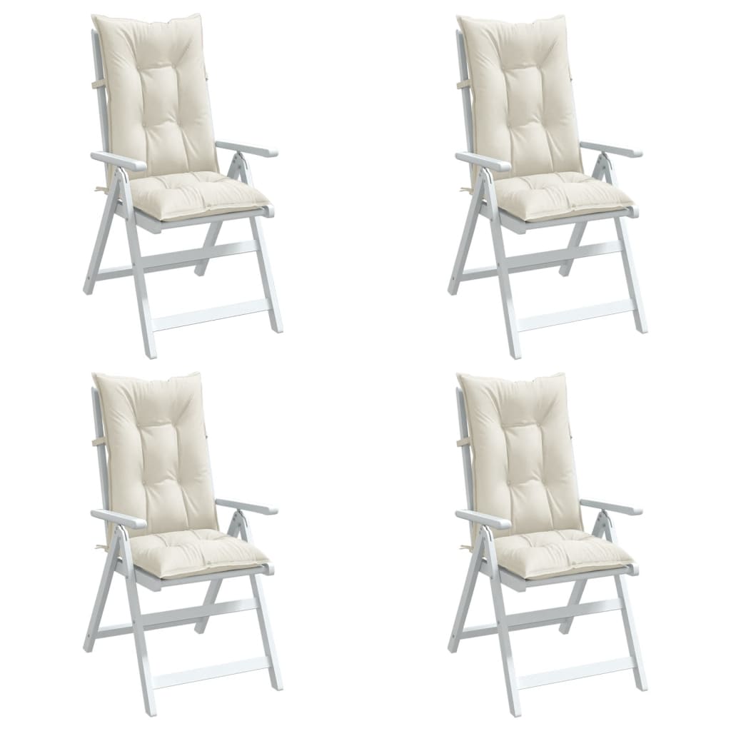vidaXL Hochlehner-Auflagen 4 Stk. Melange Creme 120x50x7 cm Stoff