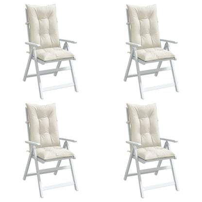 vidaXL Hochlehner-Auflagen 4 Stk. Melange Creme 120x50x7 cm Stoff