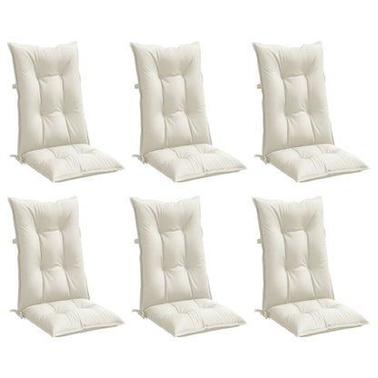 vidaXL Hochlehner-Auflagen 6 Stk. Melange Creme 120x50x7 cm Stoff