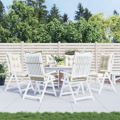 vidaXL Hochlehner-Auflagen 6 Stk. Melange Creme 120x50x7 cm Stoff
