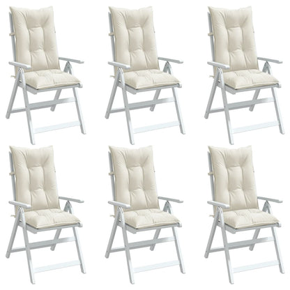 vidaXL Hochlehner-Auflagen 6 Stk. Melange Creme 120x50x7 cm Stoff