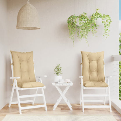 vidaXL Coussins pour chaises à dossier haut 2 pcs Mélange beige 120x50x7 cm Tissu