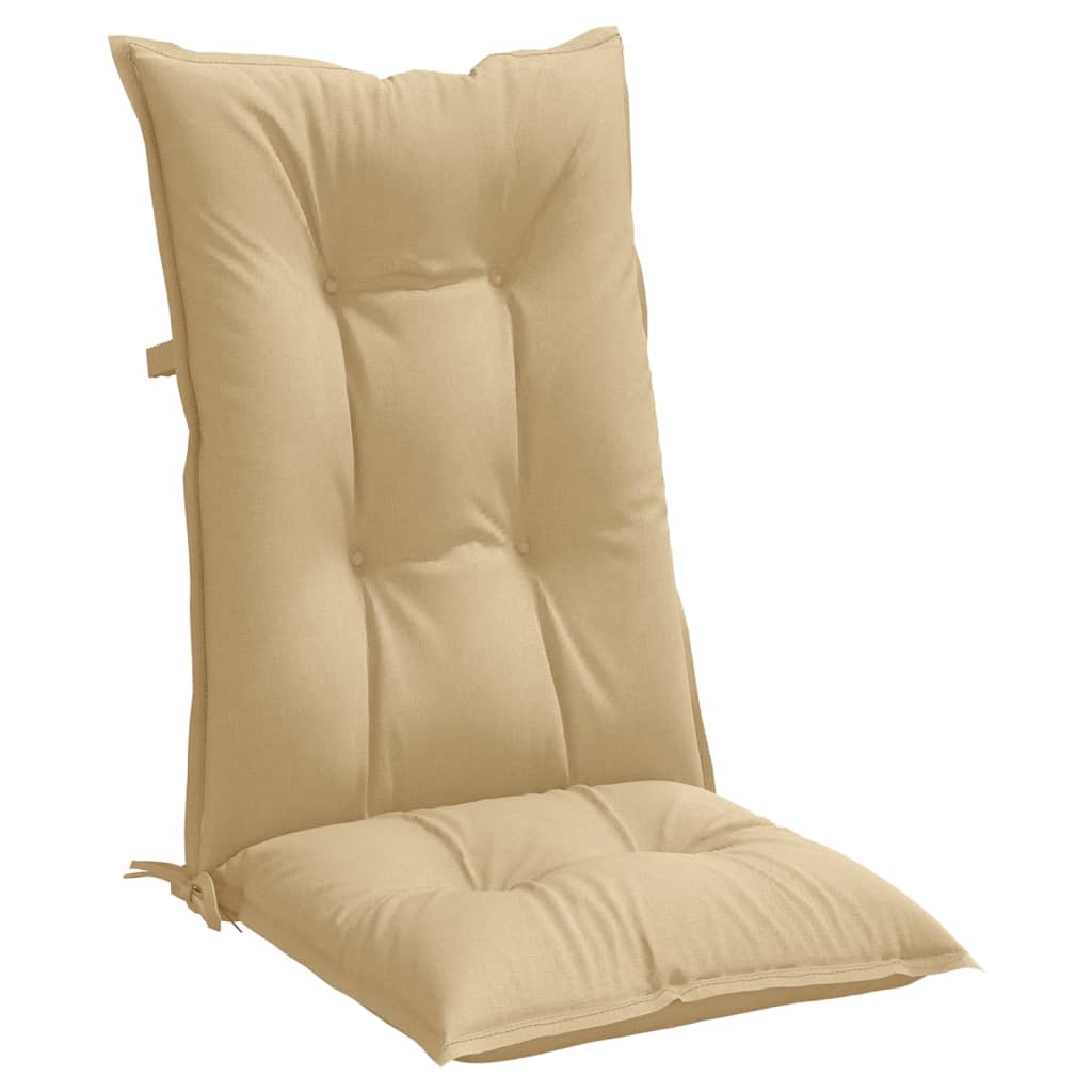 vidaXL Coussins pour chaises à dossier haut 2 pcs Mélange beige 120x50x7 cm Tissu