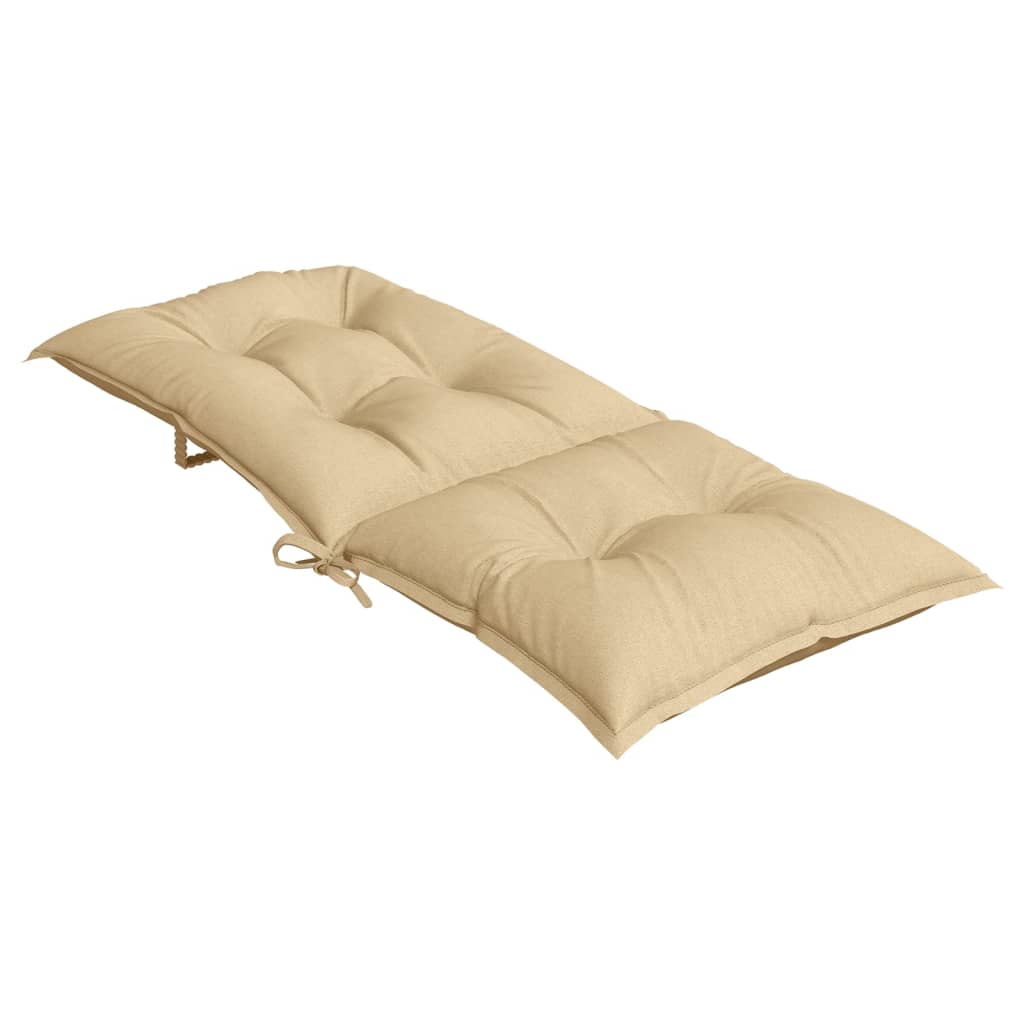 vidaXL Coussins pour chaises à dossier haut 2 pcs Mélange beige 120x50x7 cm Tissu