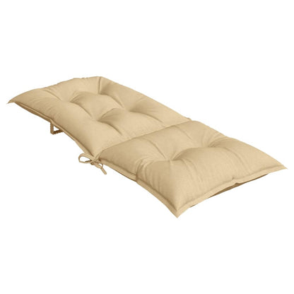 vidaXL Coussins pour chaises à dossier haut 2 pcs Mélange beige 120x50x7 cm Tissu