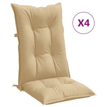 vidaXL Coussins de dossier haut 4 pcs Mélange beige 120x50x7 cm Tissu