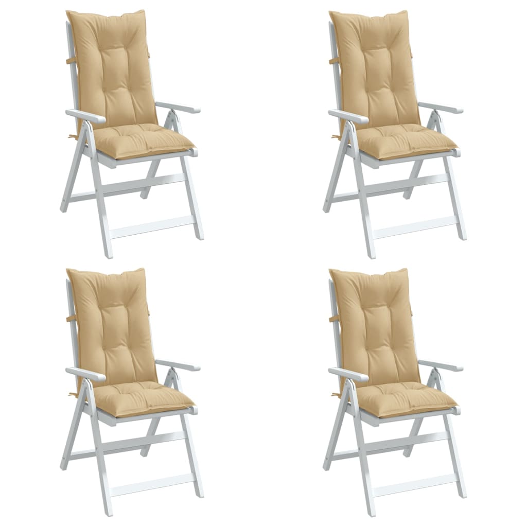 vidaXL Coussins de dossier haut 4 pcs Mélange beige 120x50x7 cm Tissu