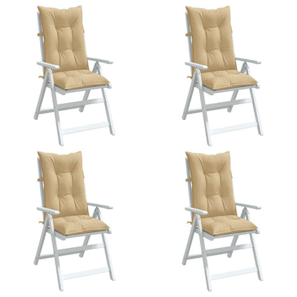 vidaXL Coussins de dossier haut 4 pcs Mélange beige 120x50x7 cm Tissu