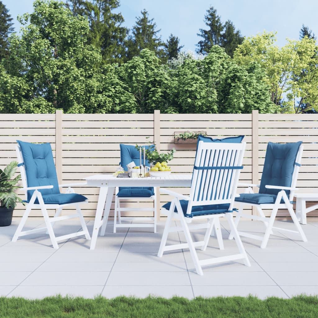 vidaXL Hochlehner-Auflagen 4 Stk. Melange Blau 120x50x7 cm Stoff