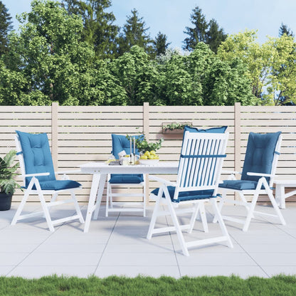 vidaXL Hochlehner-Auflagen 4 Stk. Melange Blau 120x50x7 cm Stoff