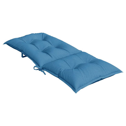 vidaXL Hochlehner-Auflagen 4 Stk. Melange Blau 120x50x7 cm Stoff