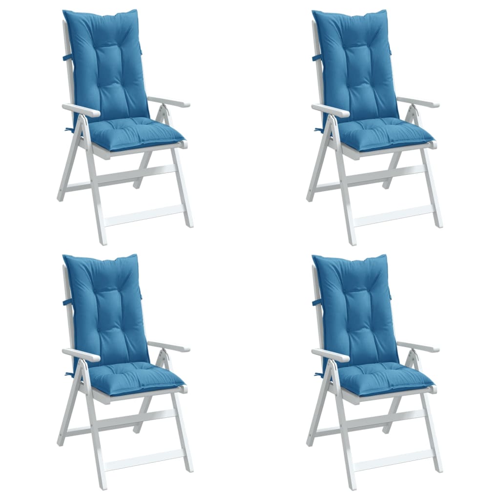 vidaXL Hochlehner-Auflagen 4 Stk. Melange Blau 120x50x7 cm Stoff