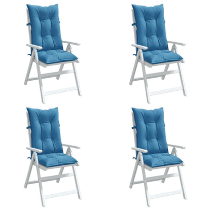 vidaXL Hochlehner-Auflagen 4 Stk. Melange Blau 120x50x7 cm Stoff