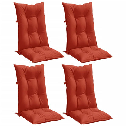 vidaXL Coussins de dossier haut 4 pcs Rouge chiné 120x50x7 cm Tissu