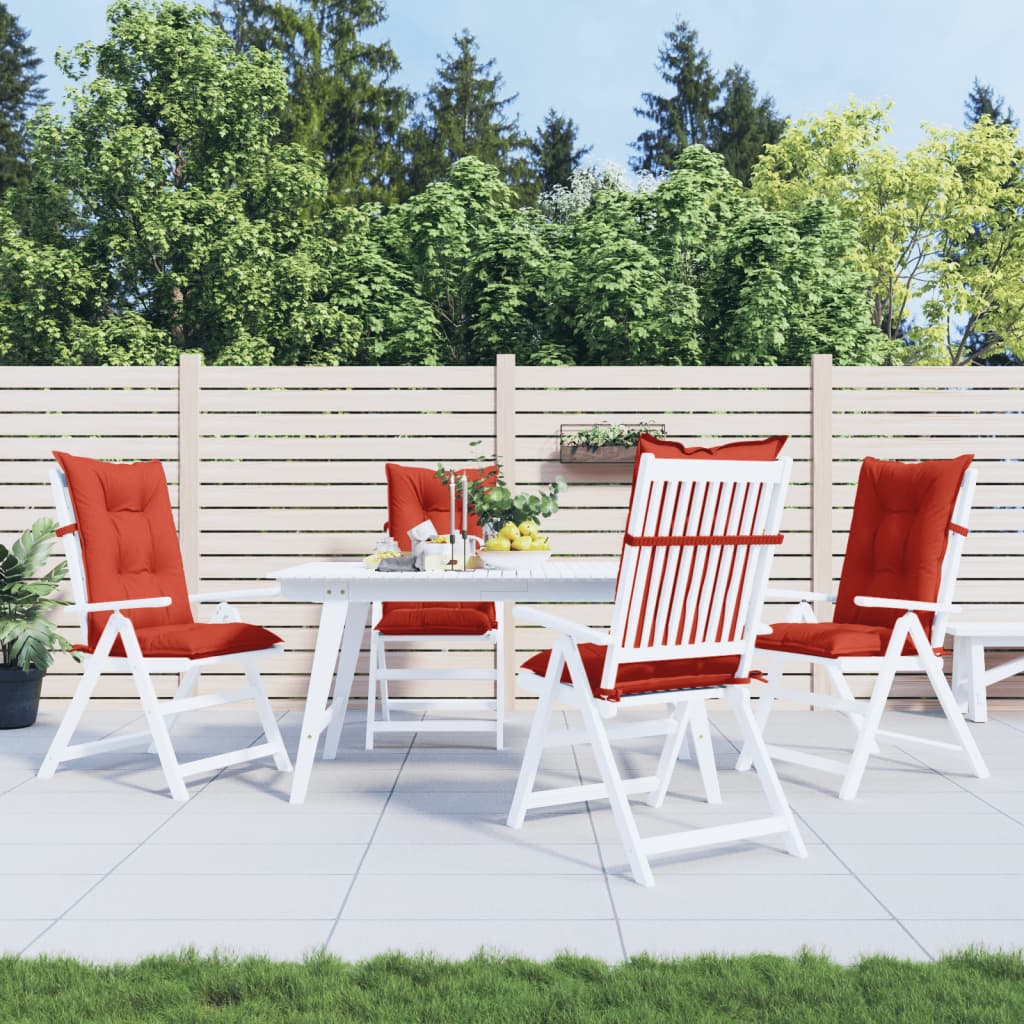 vidaXL Coussins de dossier haut 4 pcs Rouge chiné 120x50x7 cm Tissu