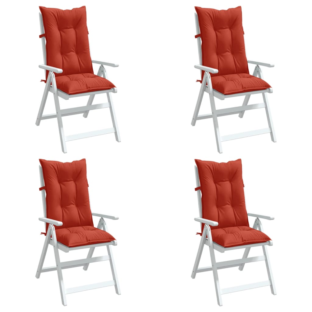 vidaXL Coussins de dossier haut 4 pcs Rouge chiné 120x50x7 cm Tissu