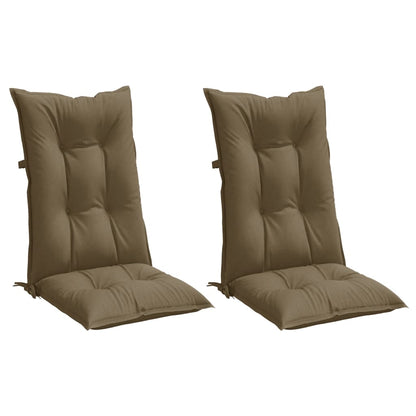 vidaXL Hochlehner-Auflagen 2 Stk. Melange Taupe 120x50x7 cm Stoff
