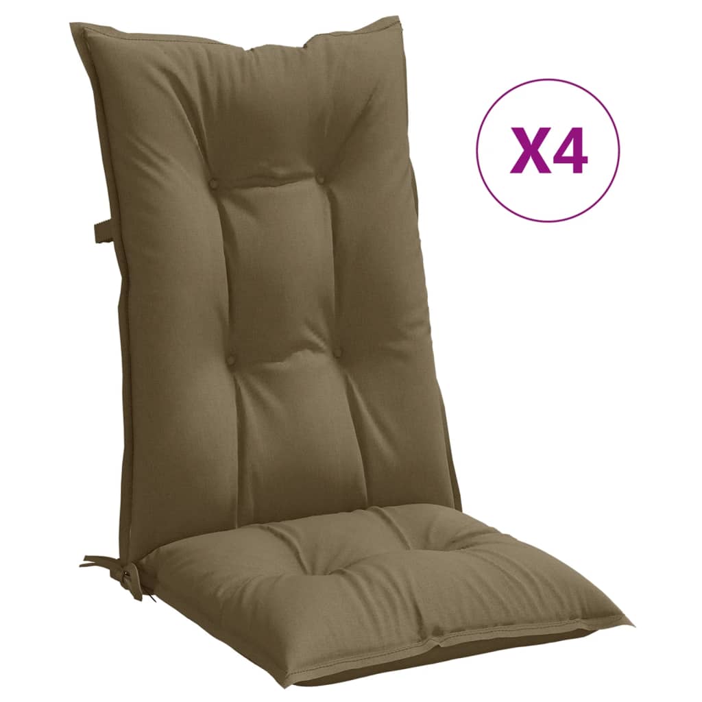 vidaXL Coussins de dossier haut 4 pcs Mélange taupe 120x50x7 cm Tissu