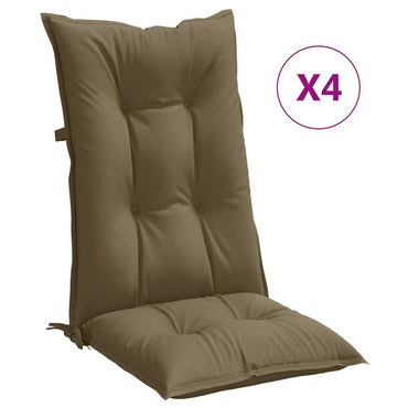 vidaXL Coussins de dossier haut 4 pcs Mélange taupe 120x50x7 cm Tissu