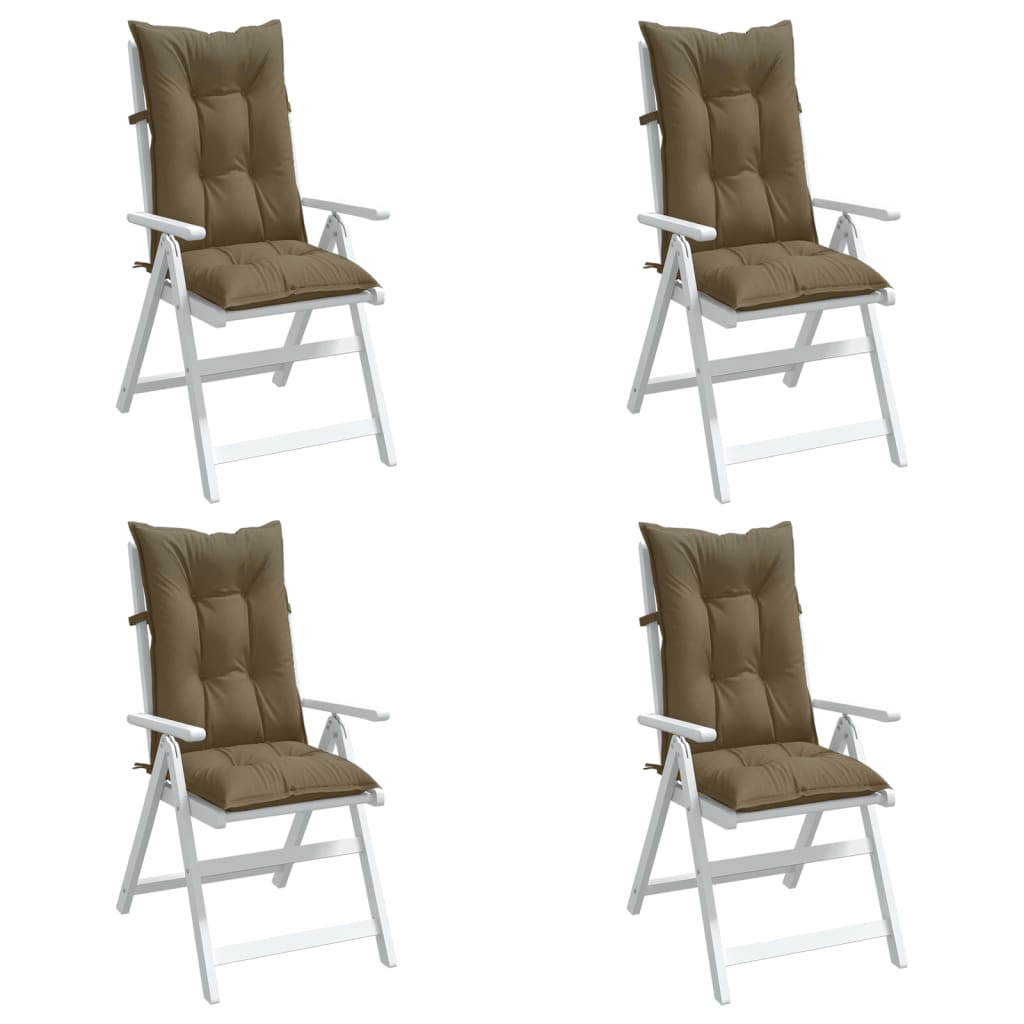 vidaXL Coussins de dossier haut 4 pcs Mélange taupe 120x50x7 cm Tissu