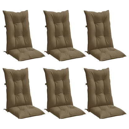vidaXL Hochlehner-Auflagen 6 Stk. Melange Taupe 120x50x7 cm Stoff
