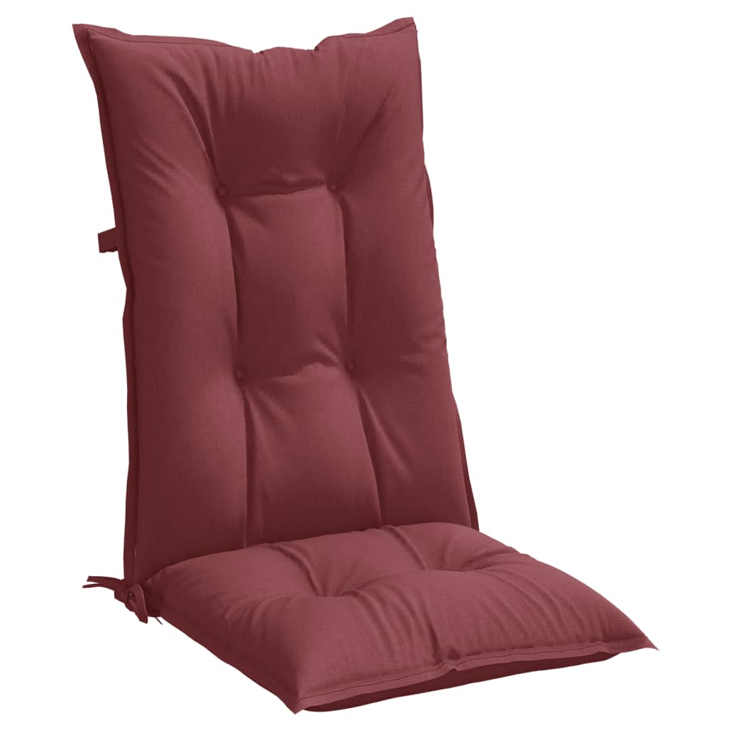 vidaXL Hochlehner-Auflagen 2 Stk. Melange Weinrot 120x50x7 cm Stoff