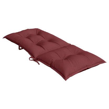 vidaXL Hochlehner-Auflagen 2 Stk. Melange Weinrot 120x50x7 cm Stoff