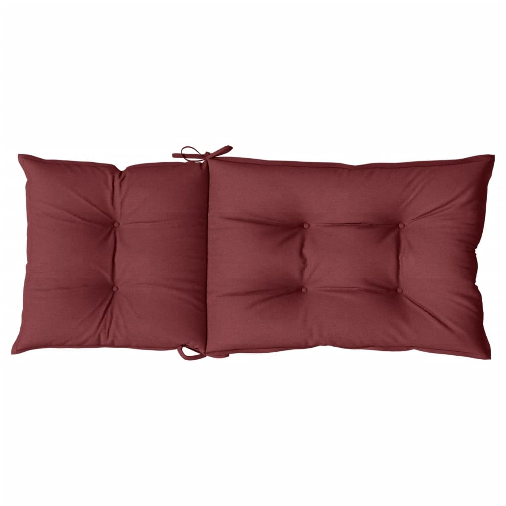 vidaXL Hochlehner-Auflagen 2 Stk. Melange Weinrot 120x50x7 cm Stoff