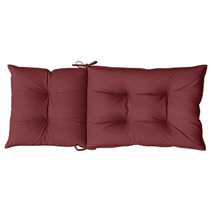 vidaXL Hochlehner-Auflagen 2 Stk. Melange Weinrot 120x50x7 cm Stoff