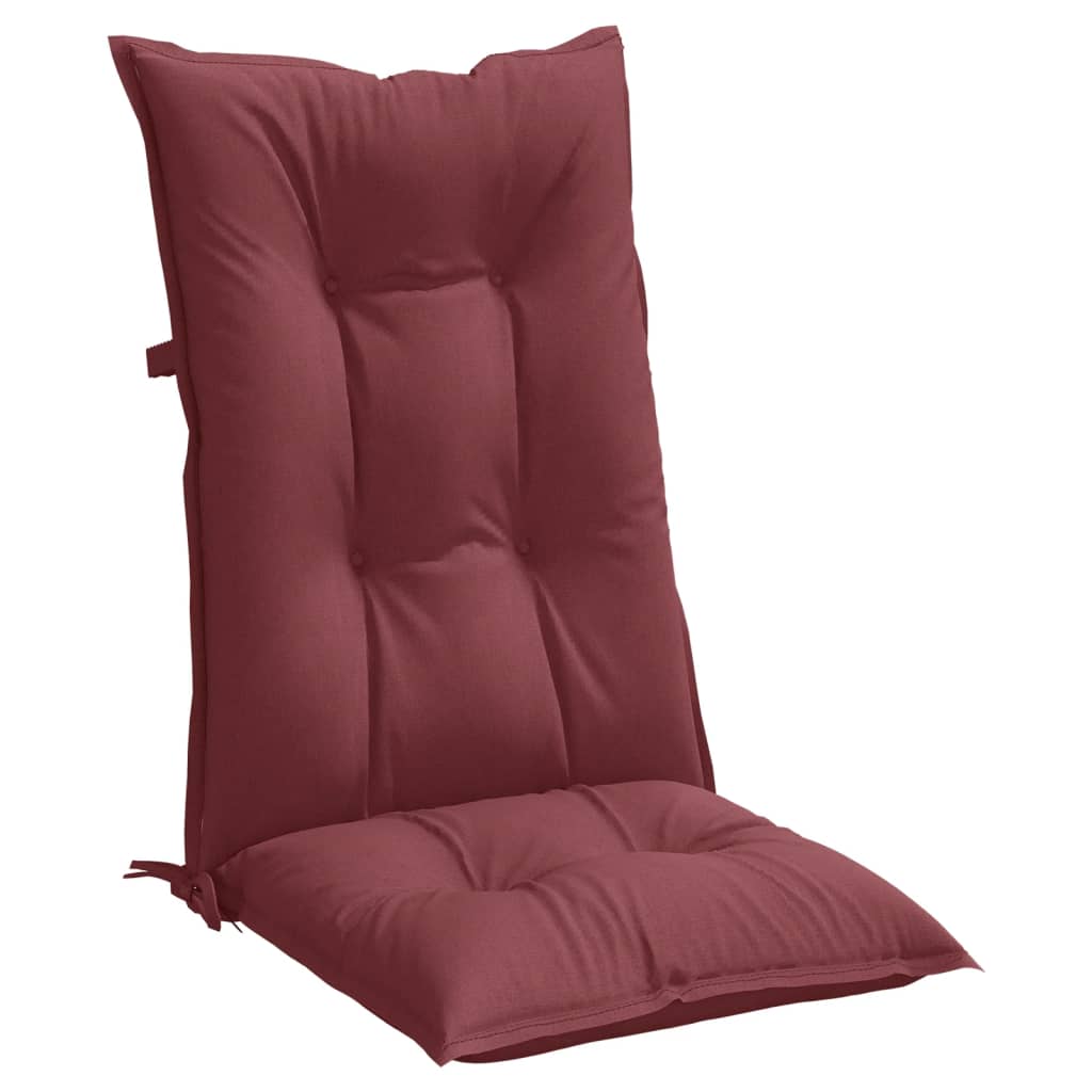 vidaXL Hochlehner-Auflagen 6 Stk. Melange Weinrot 120x50x7 cm Stoff