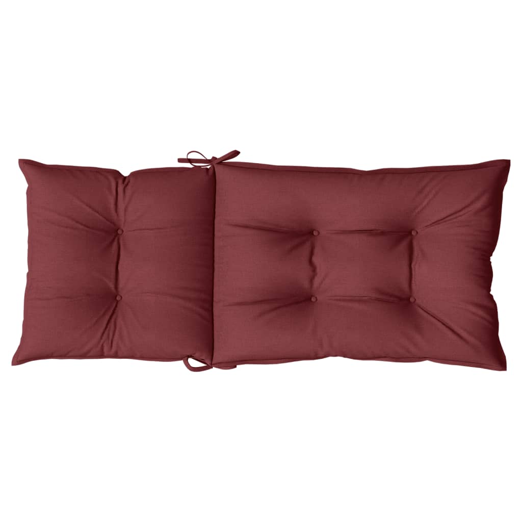 vidaXL Hochlehner-Auflagen 6 Stk. Melange Weinrot 120x50x7 cm Stoff