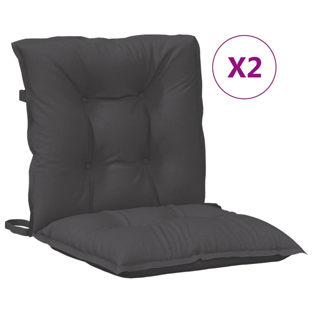 vidaXL Niedriglehner-Auflagen 2 Stk Melange Anthrazit 100x50x7cm Stoff