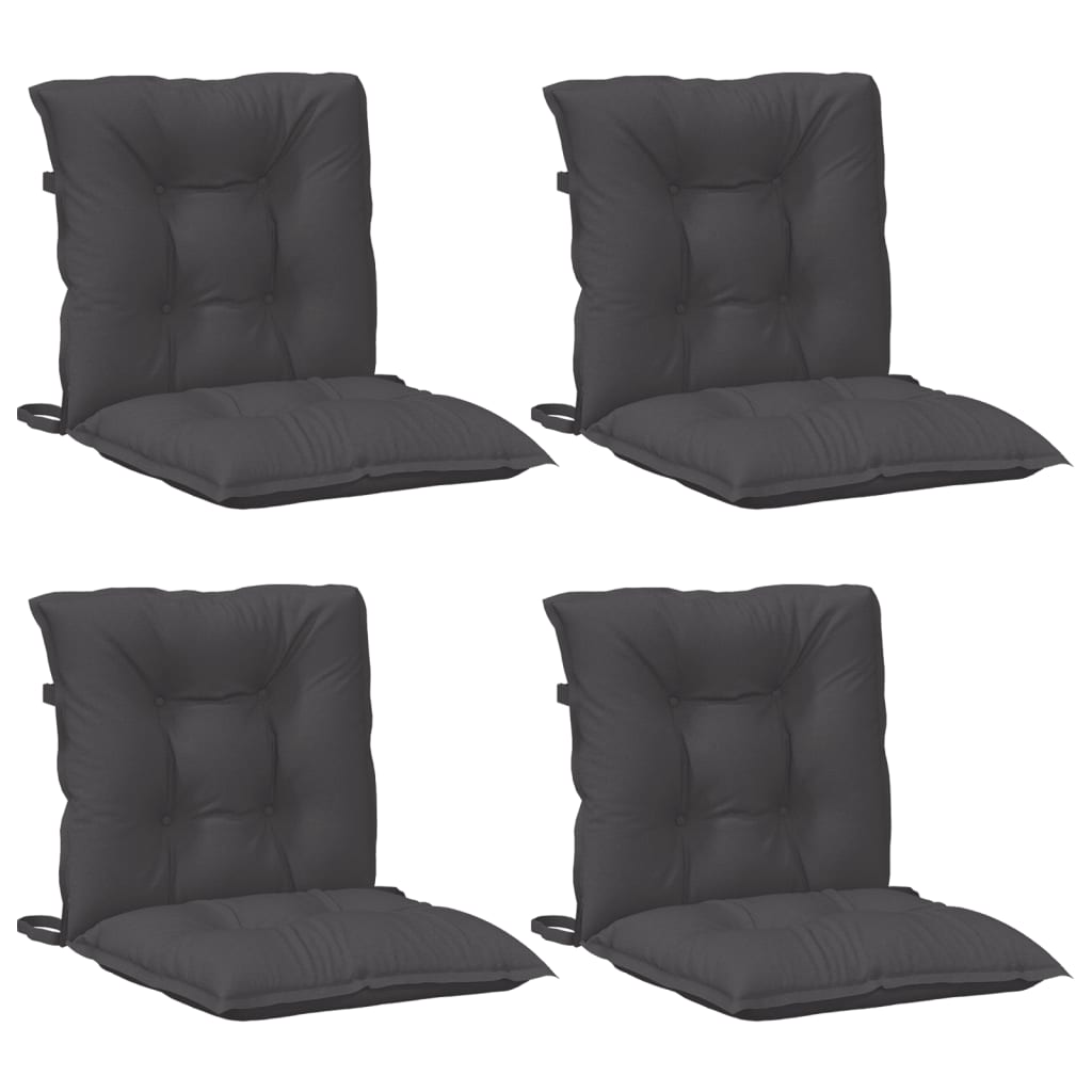 vidaXL Coussins de dossier bas 4 pcs Anthracite chiné 100x50x7cm Tissu