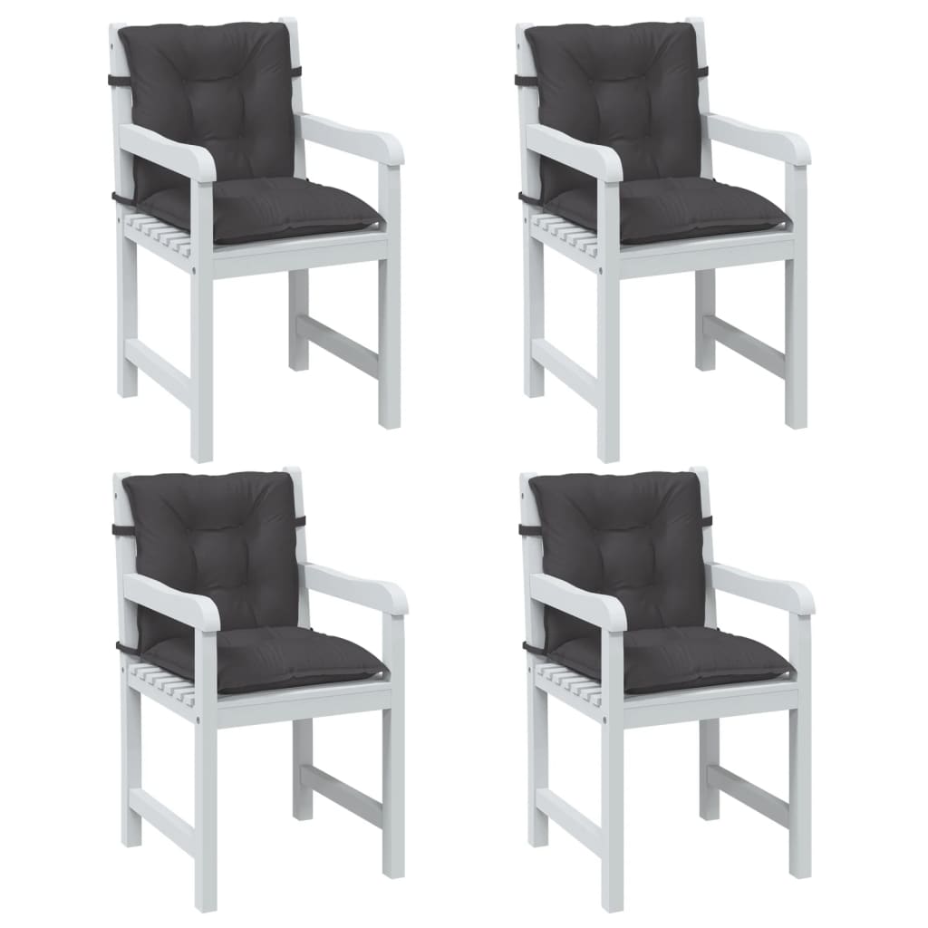 vidaXL Coussins de dossier bas 4 pcs Anthracite chiné 100x50x7cm Tissu