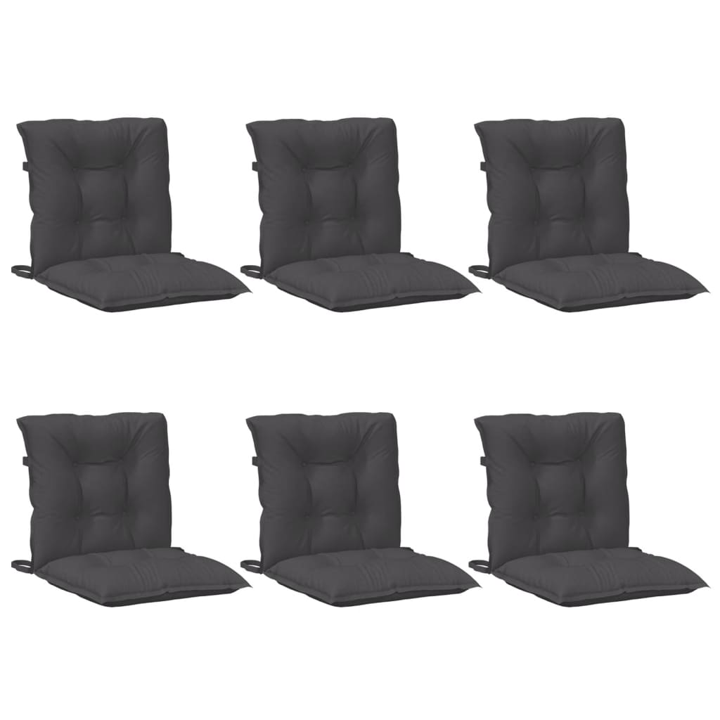 vidaXL Coussins pour fauteuils bas 6 pcs Mélange anthracite 100x50x7 cm Tissu