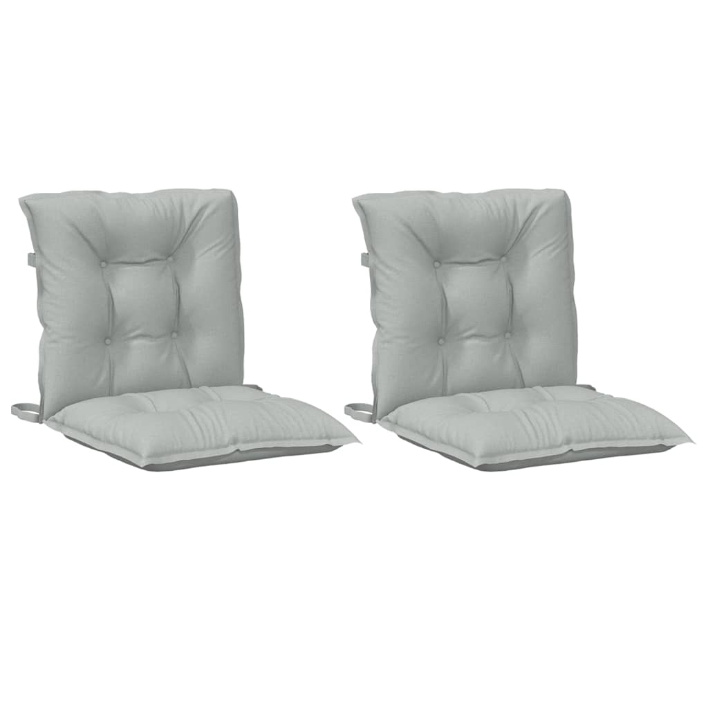vidaXL Coussins pour chaises à dossier bas 2 pcs Tissu Mélange gris clair 100x50x7 cm