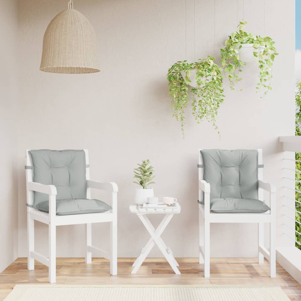 vidaXL Coussins pour chaises à dossier bas 2 pcs Tissu Mélange gris clair 100x50x7 cm