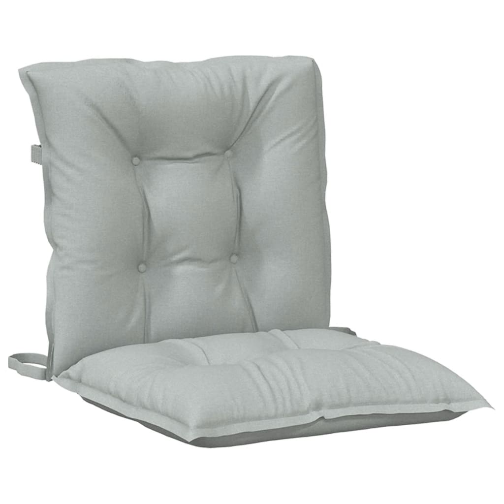 vidaXL Coussins pour chaises à dossier bas 2 pcs Tissu Mélange gris clair 100x50x7 cm