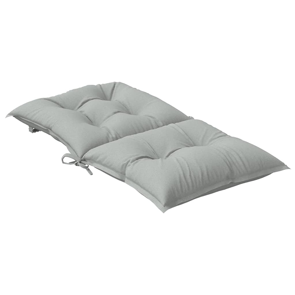 vidaXL Coussins pour chaises à dossier bas 2 pcs Tissu Mélange gris clair 100x50x7 cm