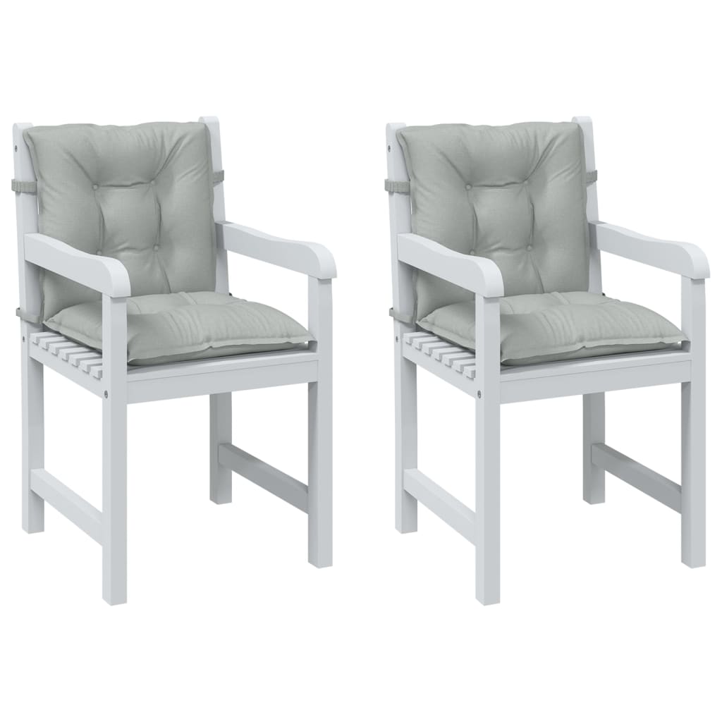 vidaXL Coussins pour chaises à dossier bas 2 pcs Tissu Mélange gris clair 100x50x7 cm